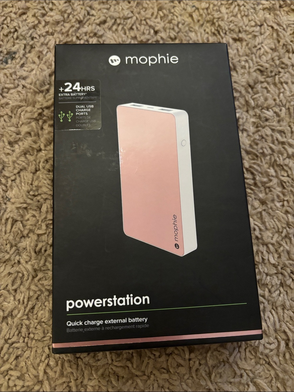 mophie Powerstation Portable Charger - Pink and White